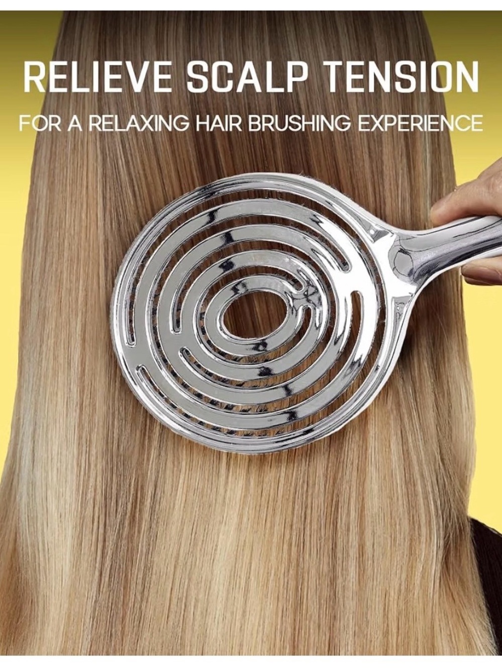 Scalp Tension Relief Hair Brush - Silver